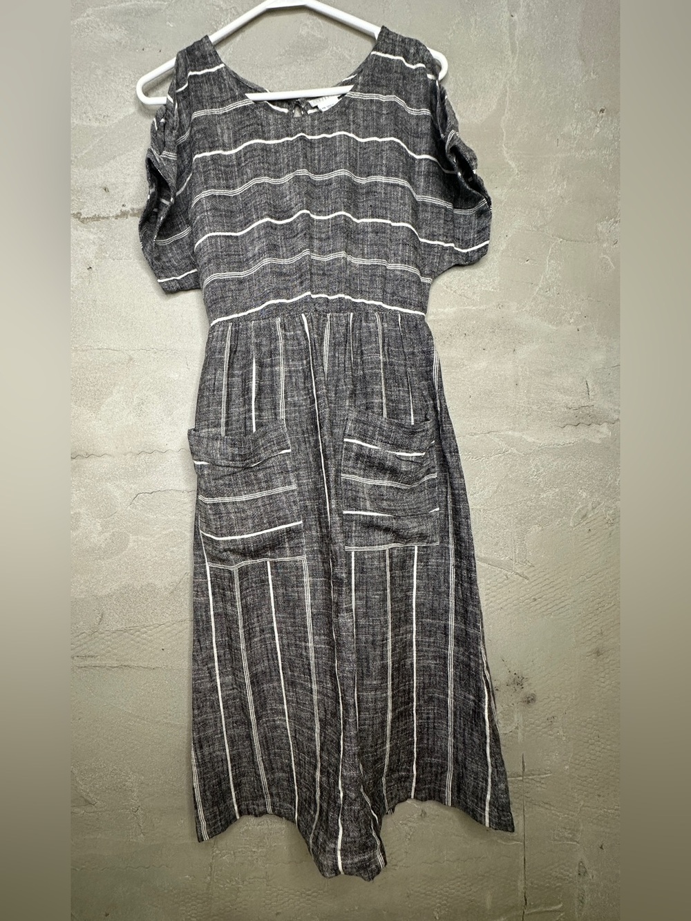 Cooperative Striped Linen Blend Midi Dress XS - Picture 3 of 10